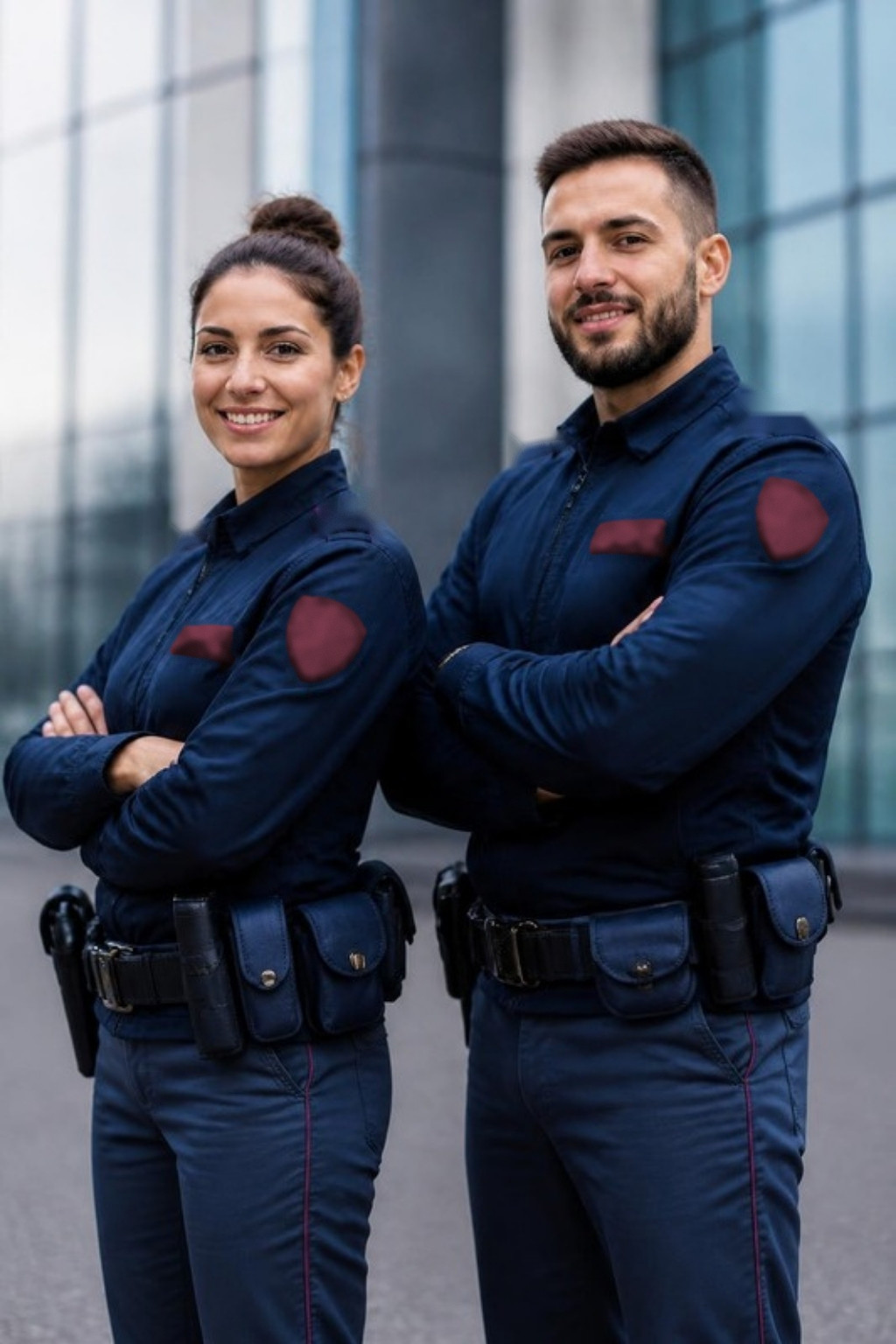 Due appartenenti alla Polizia di Stato in uniforme